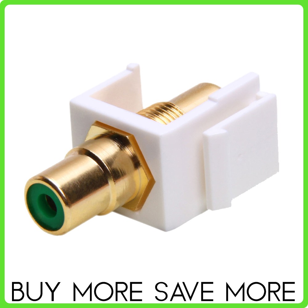 Wall Plate RCA Keystone Jack Female Coupler Modular Insert Faceplate Port White