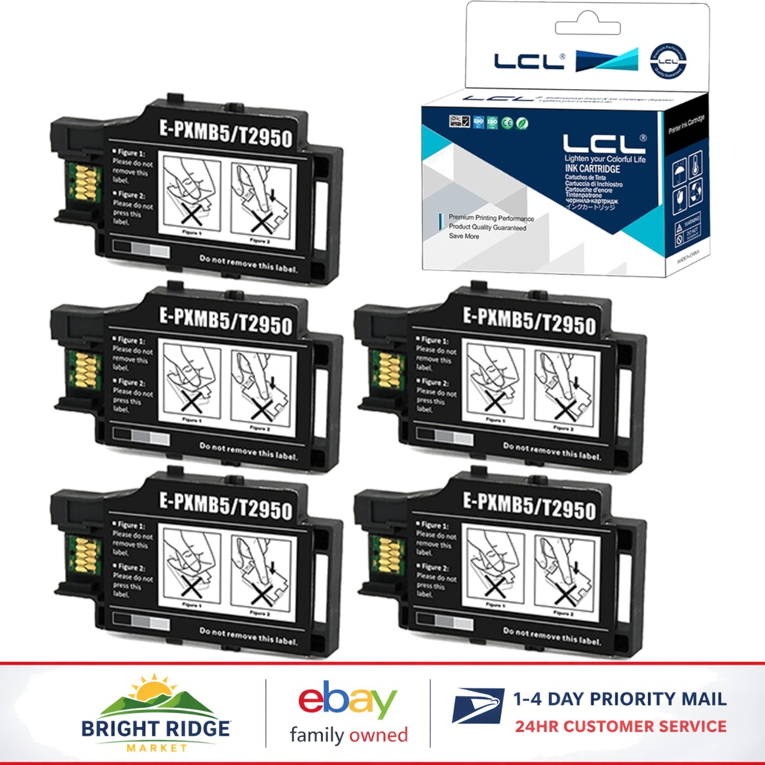 5-Pack Ink Maintenance Boxes for Wireless Mobile Printers - Black High Yield