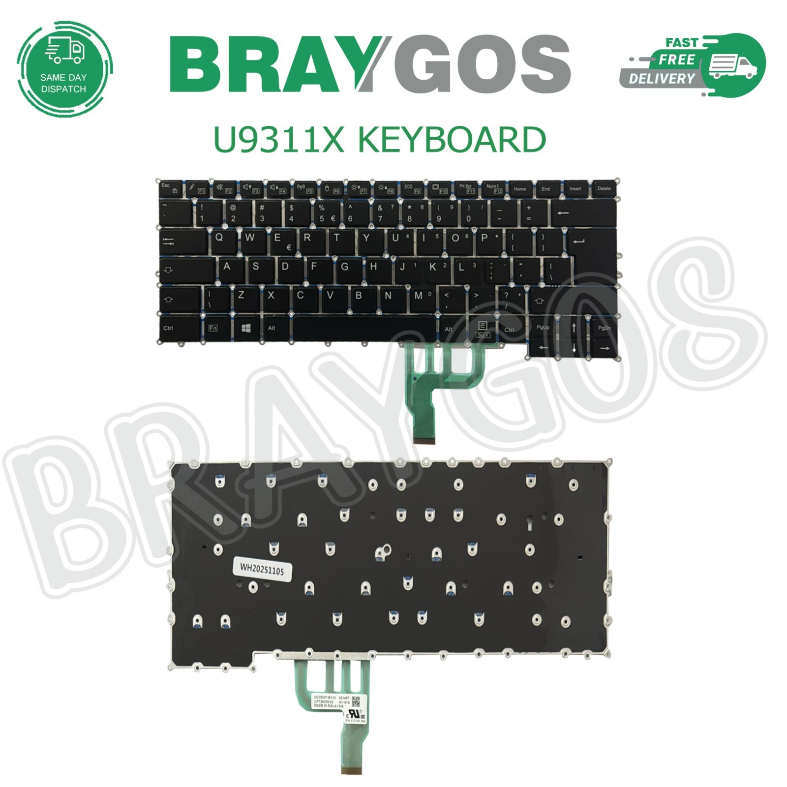 For Fujitsu Lifebook U9311X U9311A U9310X U937 U938 U939 UK Laptop Keyboard