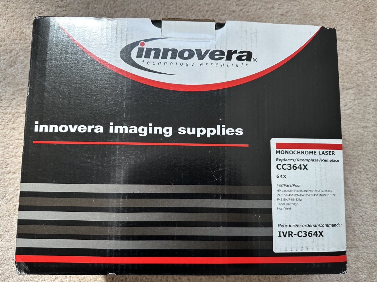 Innovera Brand 64X CC364X High Yield Black Toner for HP LaserJet 4015, 4515