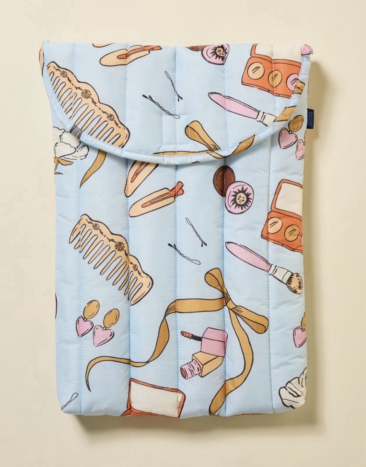 AUTH NEW BAGGU Puffy Laptop Sleeve Quilted Case Pouch Bag Get Ready With Me