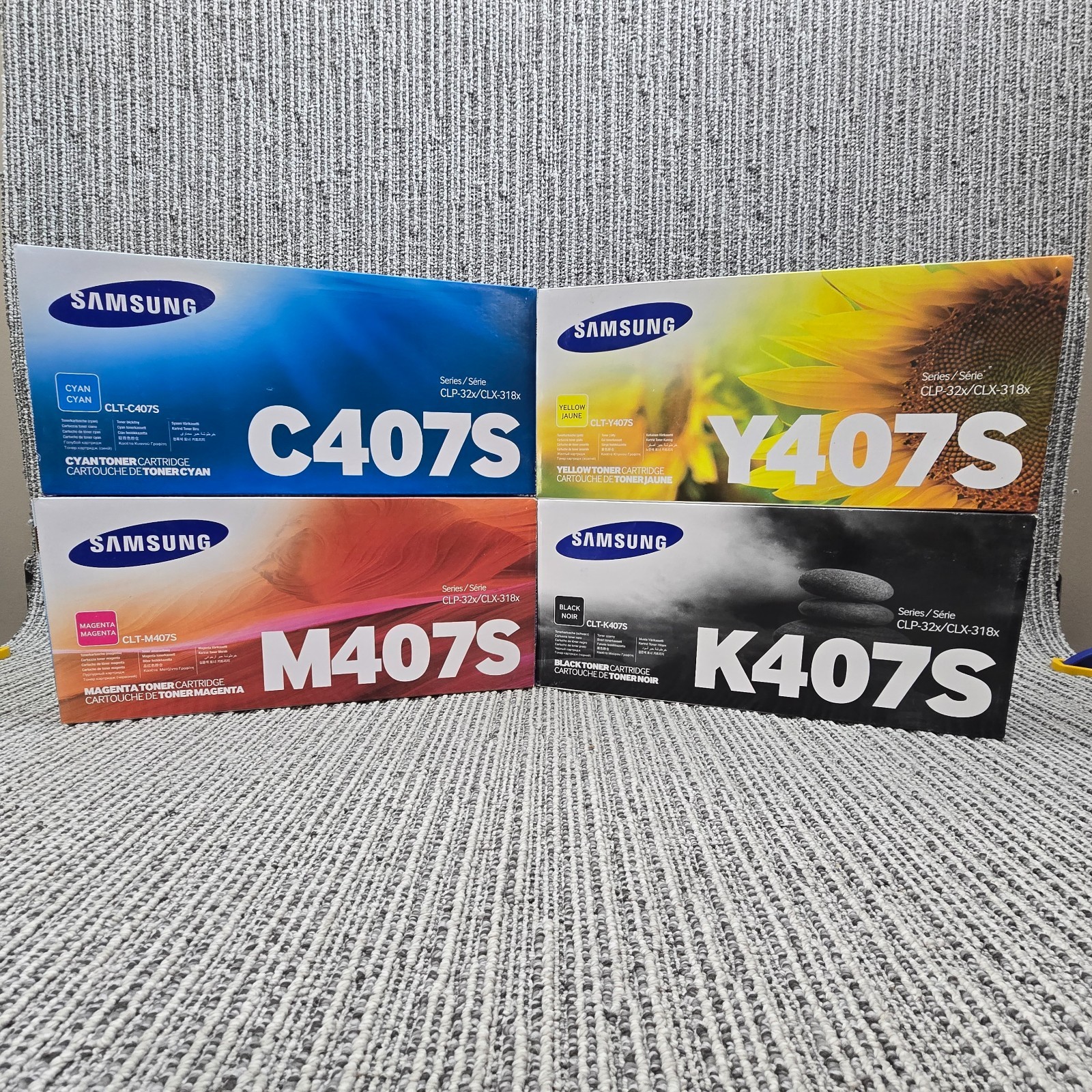 SAMSUNG CLT-M407S Y407S C407S K407S OEM Toner Cartridge Set Unopened Sealed