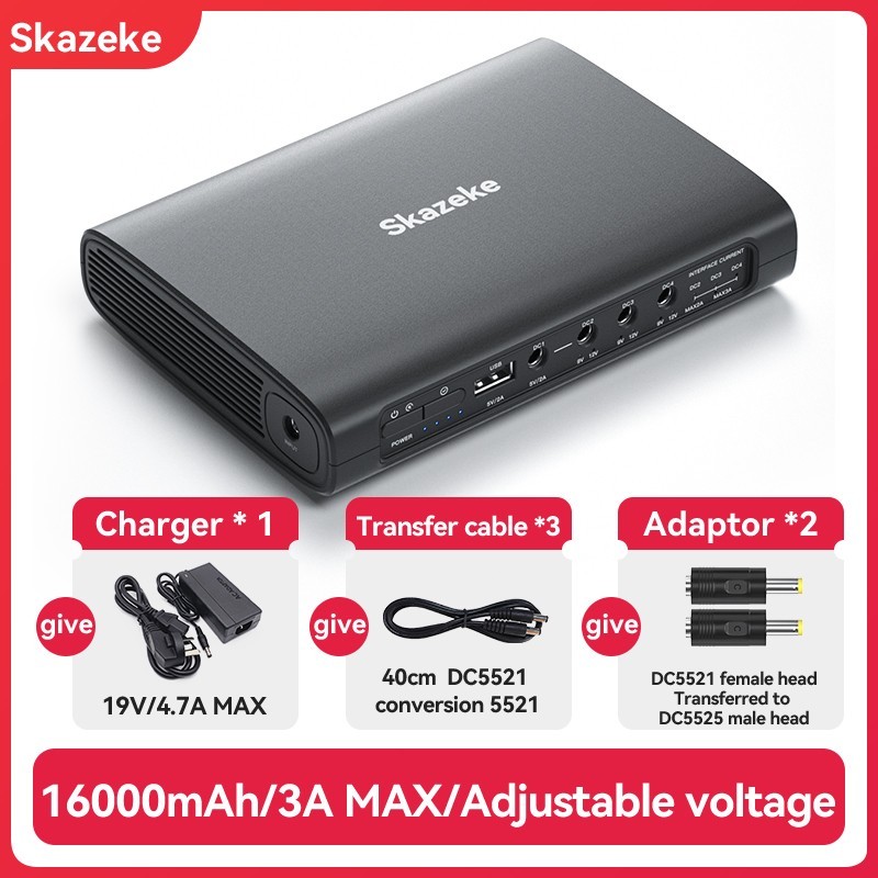5V/9V/12V Mini UPS Uninterrupted Power Supply 25600mAh for Wifi Router Camera