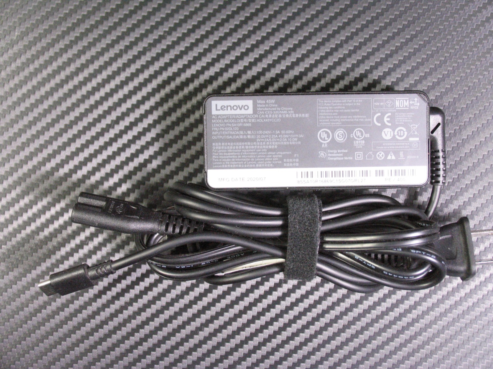 LENOVO SA10R16869 45W Genuine AC Power Adapter - Thinkpad, Yoga, Ideapad, Chrome