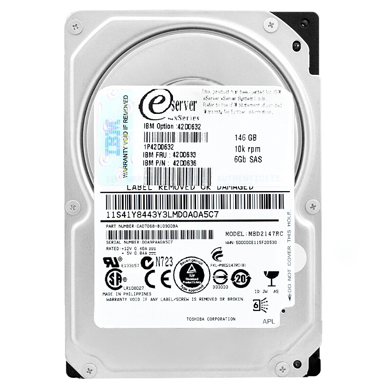 Hard Drive IBM 146GB MBD2147RC 10000Rpm 2.5" Inch 42D0633 42D0636