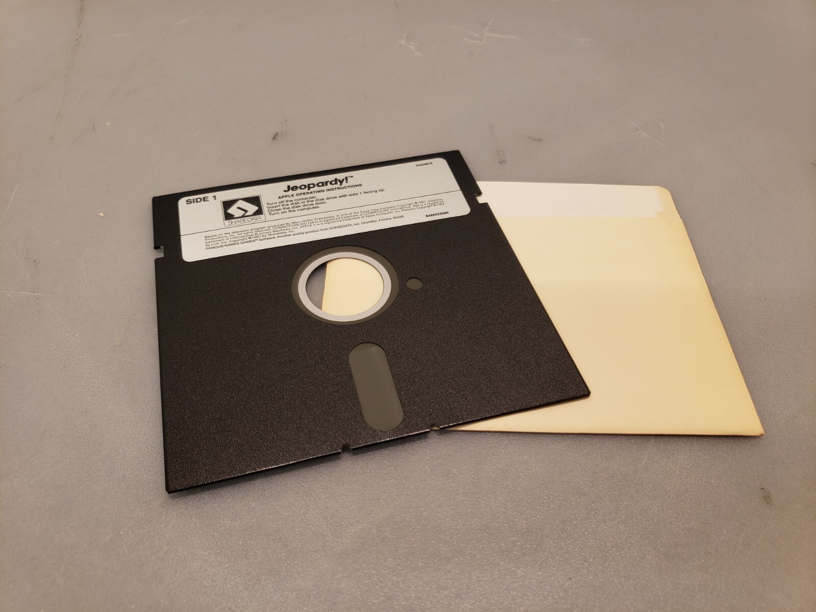 Vintage Jeopardy Apple ShareData 5-1/4” Game Software Floppy Disk