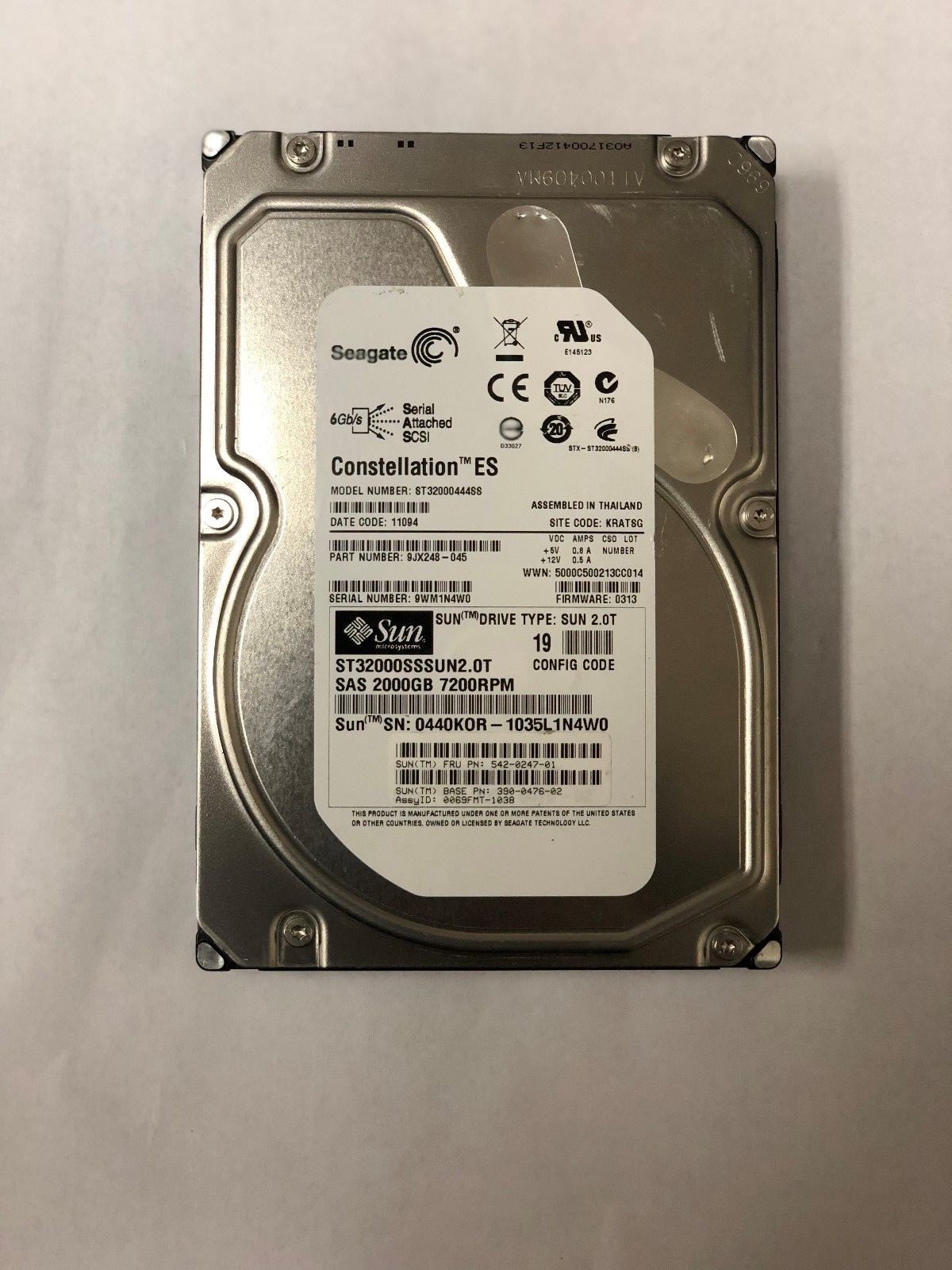 Seagate SAS 2TB ST32000444SS SUN MICROSYSTEMS 542-0247-01