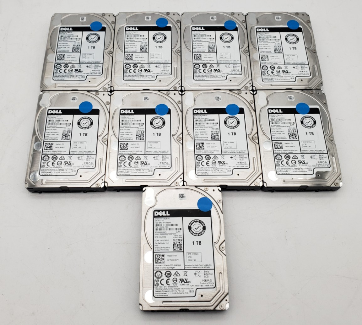 LOT OF 9 | Dell OEM/Seagate 1TB 10K RPM SAS 3 2.5" HDDs