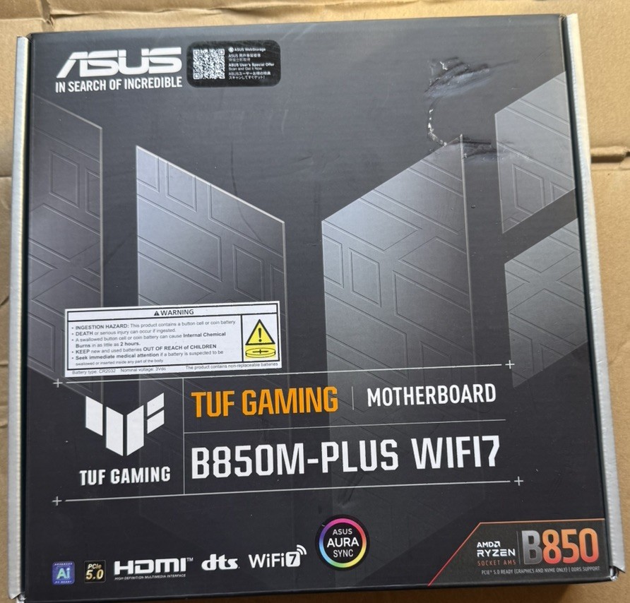 Asus TUF B850M-PLUS WIFI7 Gaming Desktop Motherboard - AMD B850 Chipset