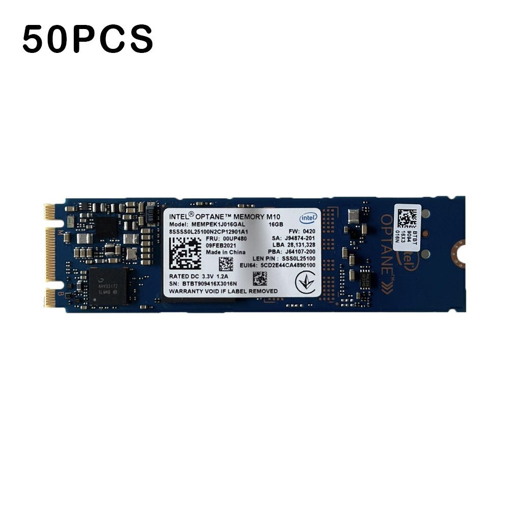 50Pcs Intel Optane Memory M10 SSD M.2 2280 16GB MEMPEK1J016GAD PCIe 3.0 Xpoint