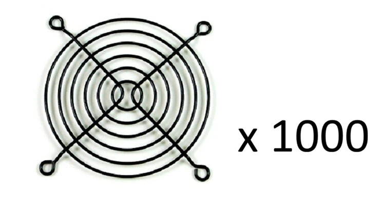 80mm Wire Metal Computer Case Fan Grill / Finger Guard - Black (Lot of 1000)