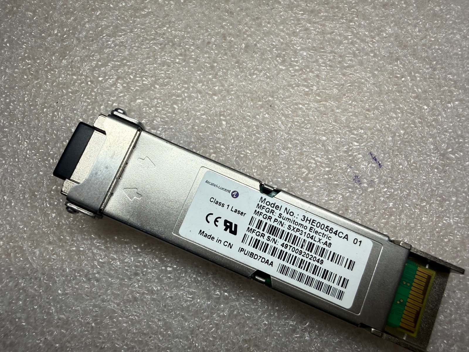 Alcatel-Lucent 3HE00564CA AA01 10GBASE-LR XFP-10GE 10km 1310nm IPUIBD7DAA NOKIA