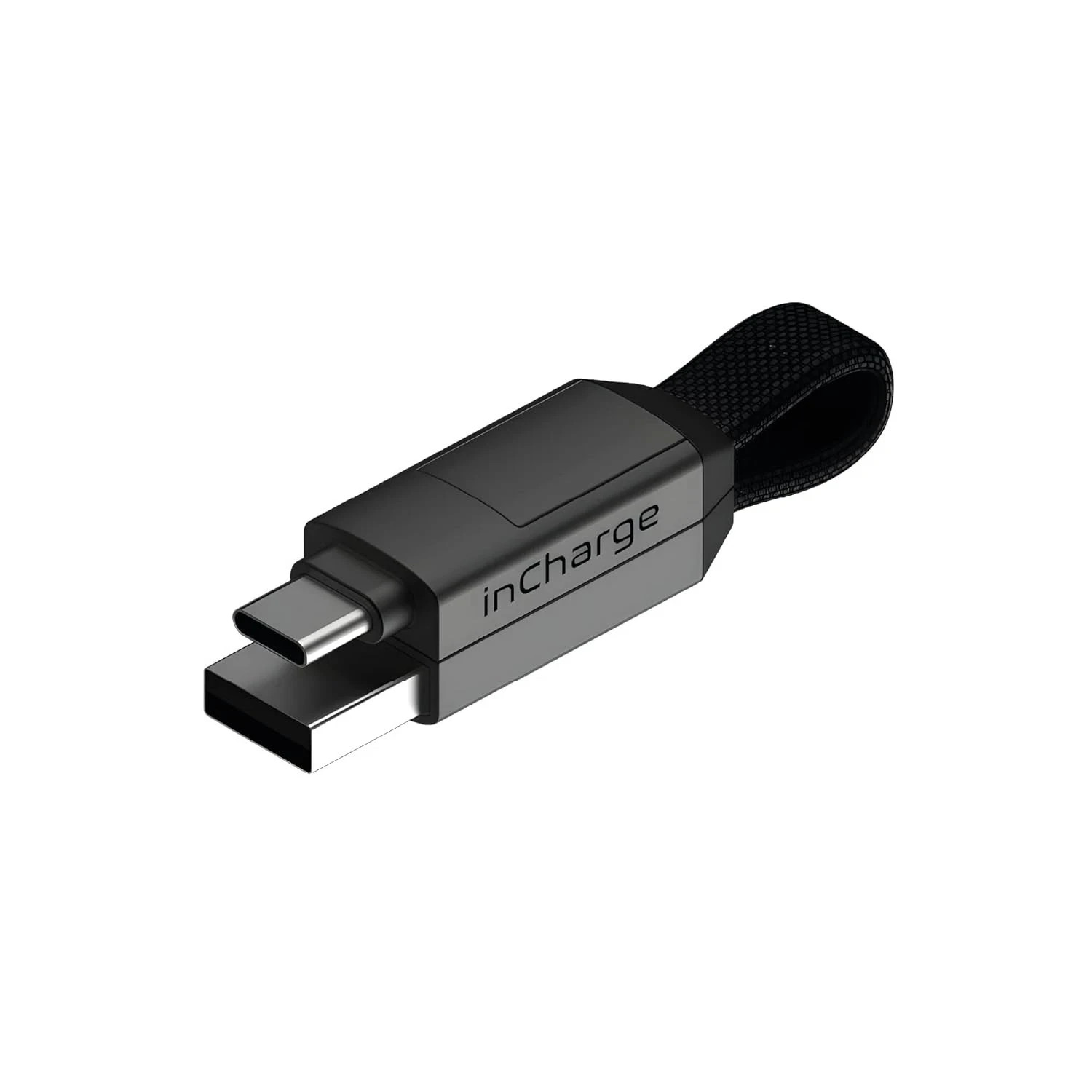 Rolling Square inCharge 6 - Keychain USB C Charger Cable, Lightning Gray