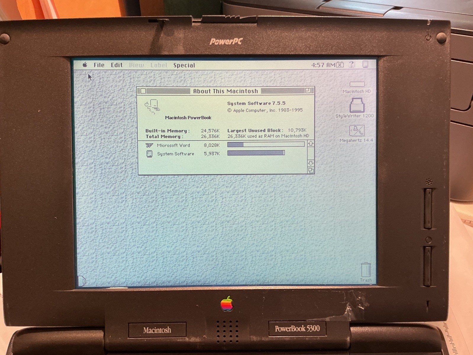 Apple Macintosh Vintage PowerBook 5300 Series Laptop