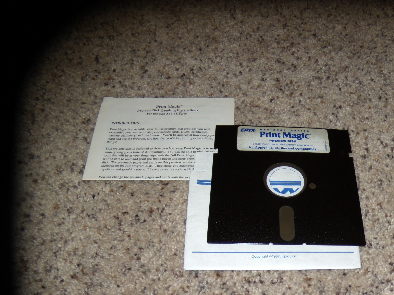 Designer Series Print Magic Preview Disk Apple IIe, IIc and IIgs on 5.25" disk