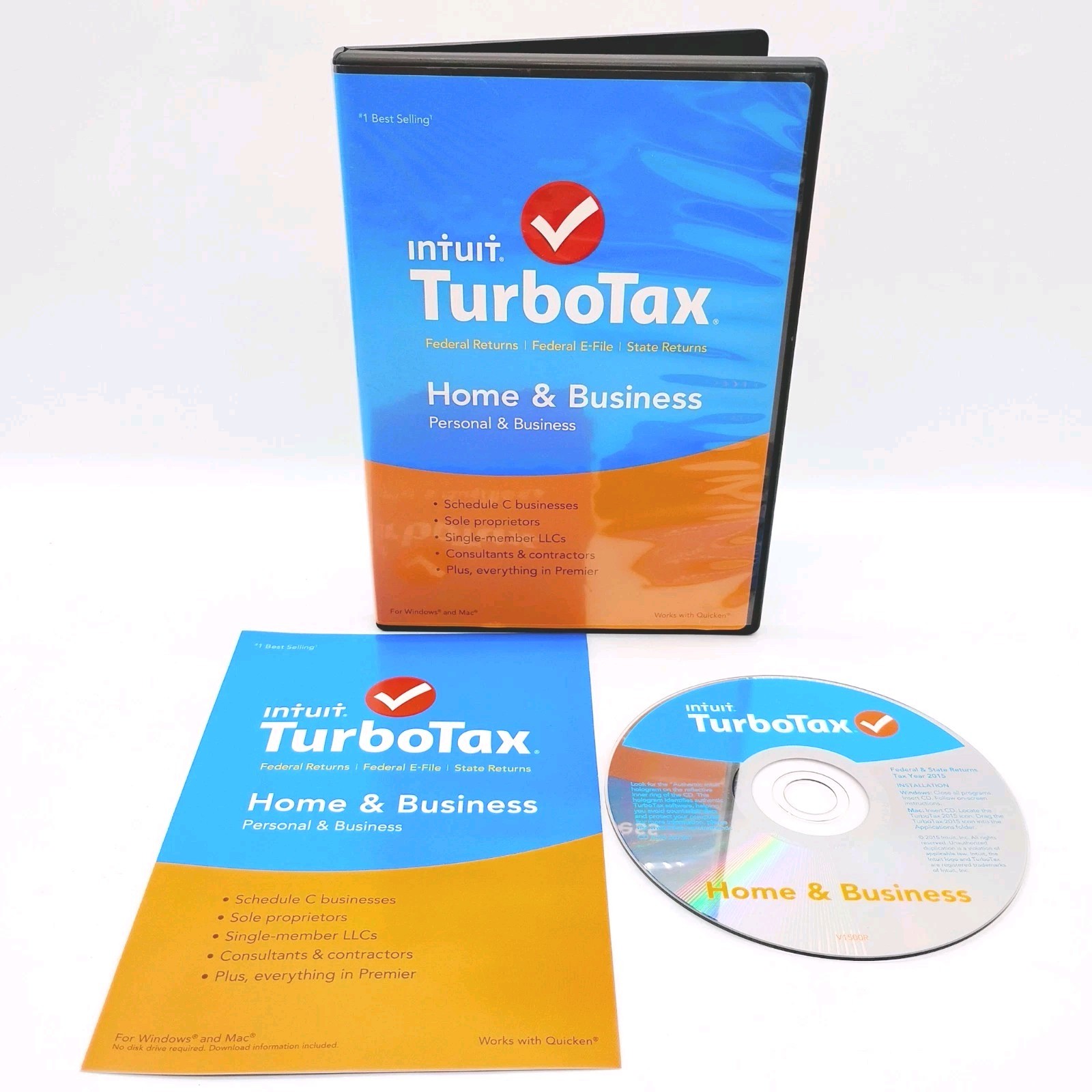 TurboTax Home & Business 2015 Windows & Mac w/ Insert, Federal & State Returns 