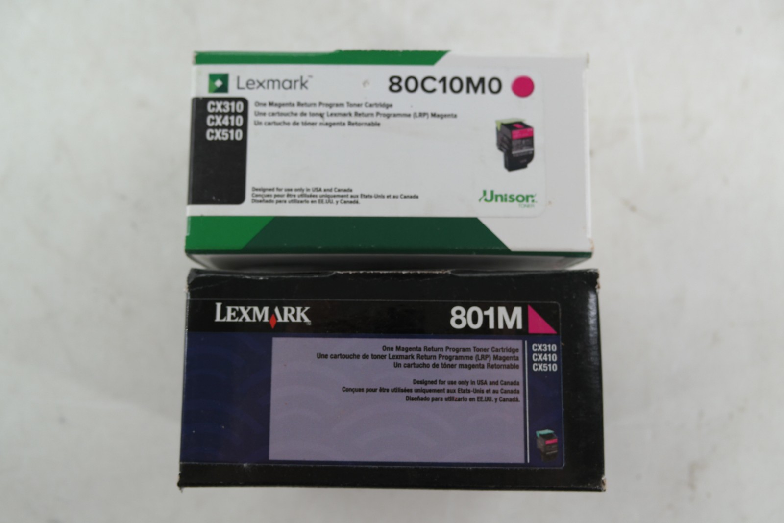 Lot Of 2 Lexmark 801M Magenta Cartridge 80C10M0 CX310 CX410 CX510 Genuine OEM