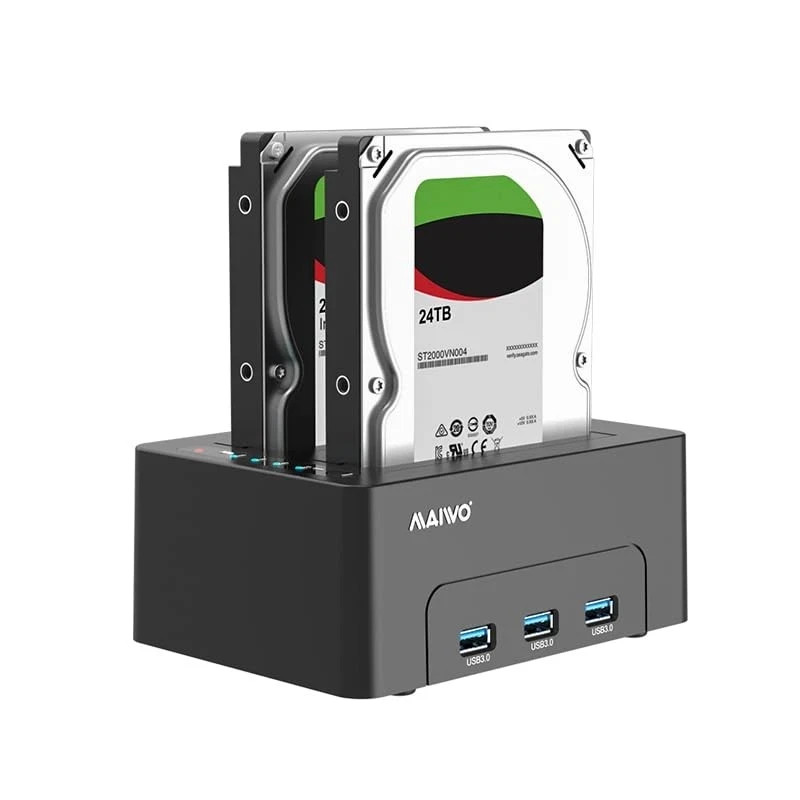 Dual Bay Hard Drive Docking Station with Offline Clone for 2.5 3.5 Inch...