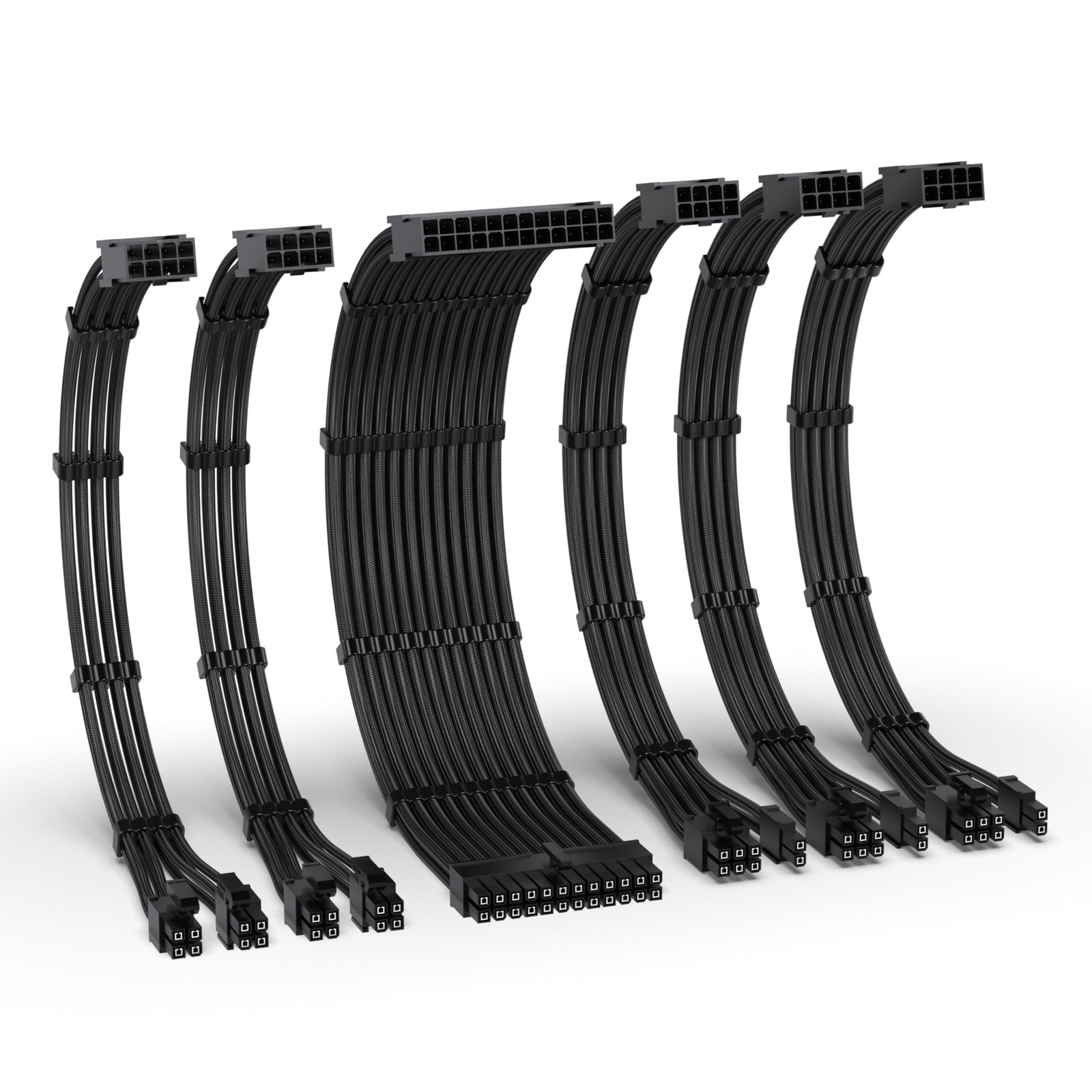 300mm Black 16AWG PSU Sleeved Cable Extension Kit 24Pin 2 EPS 3 PCIe DIY