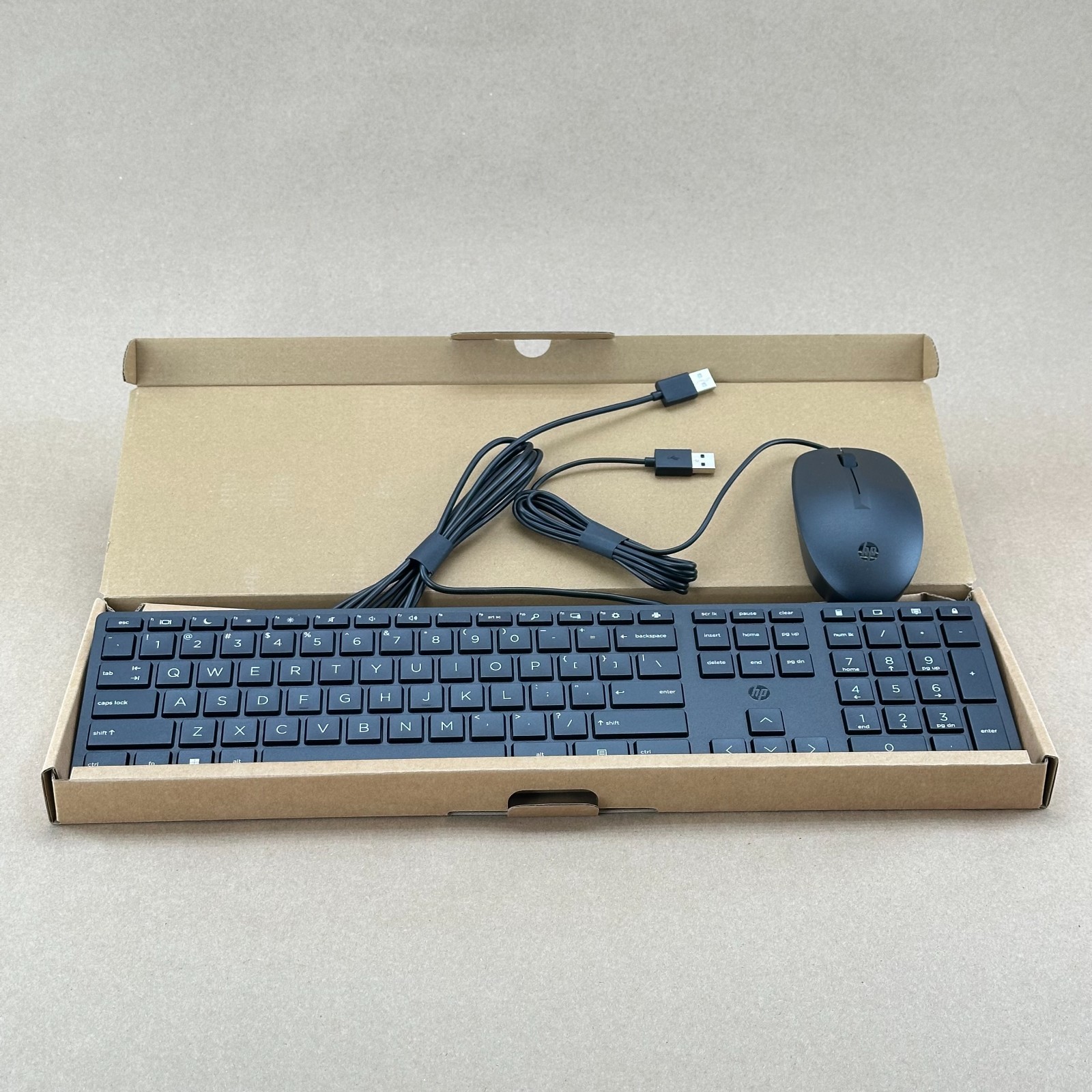 Lot of 5 HP 320K Wired Keyboards + 5 HP 125 Wired Mice New Sealed