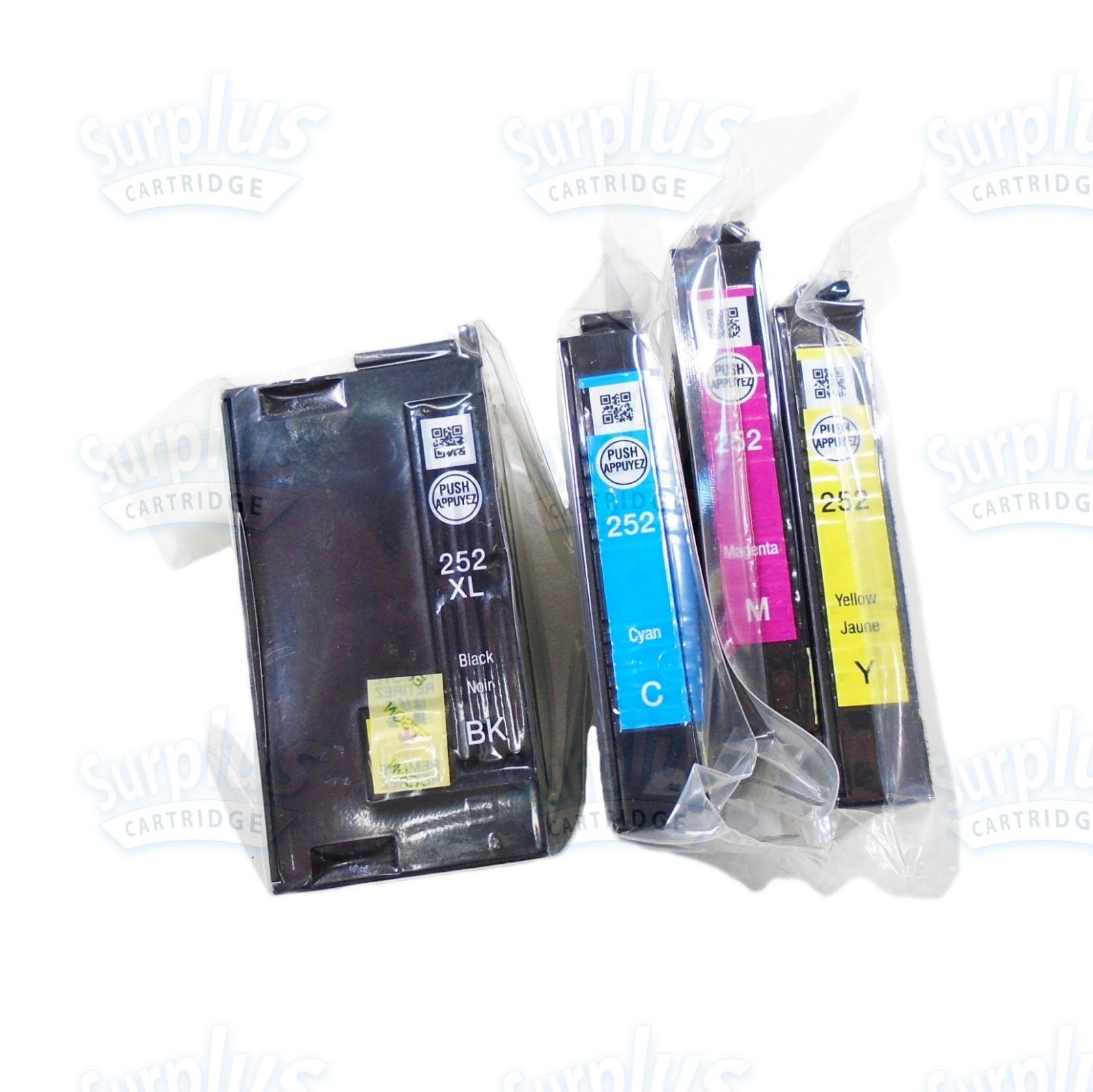 4pk Genuine Epson 252XL Black & 252 3-Color Ink WF-3620 WF-3640 WF-7610 WP-7110 