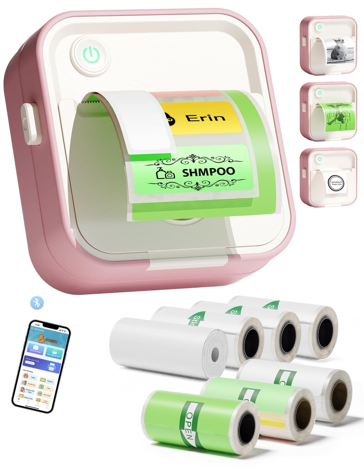 Label Maker Machine, HD Mini Sticker Printer with 7 Rolls Paper, Portable The...