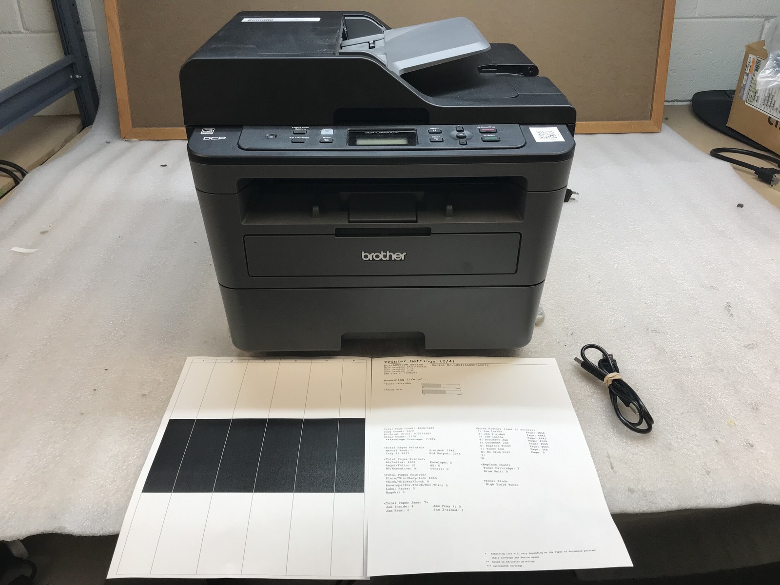 Brother DCP-L2550DW All-in-One B&W Laser Printer Scanner Copier WiFi, 4860 Pages