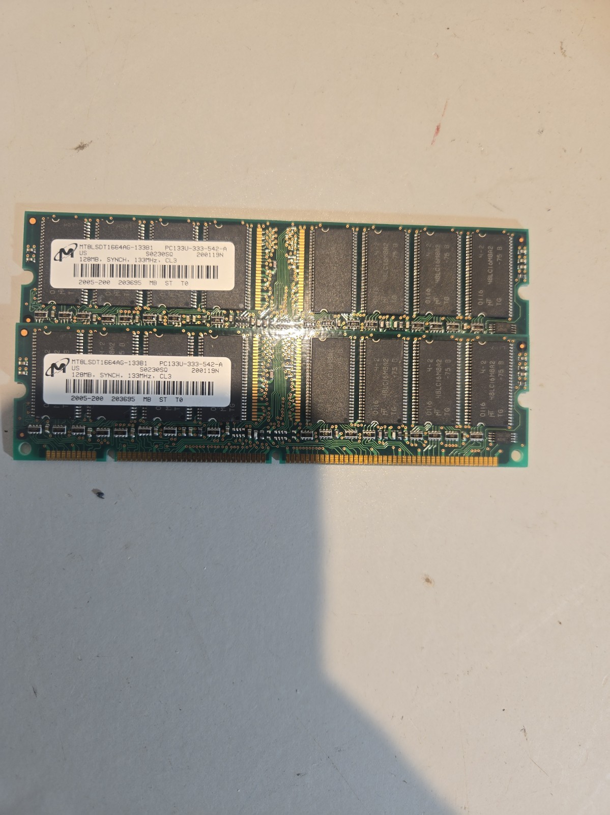 (2pc) 128MB Micron RAM module (MT8LSDT1664AG-133B1)