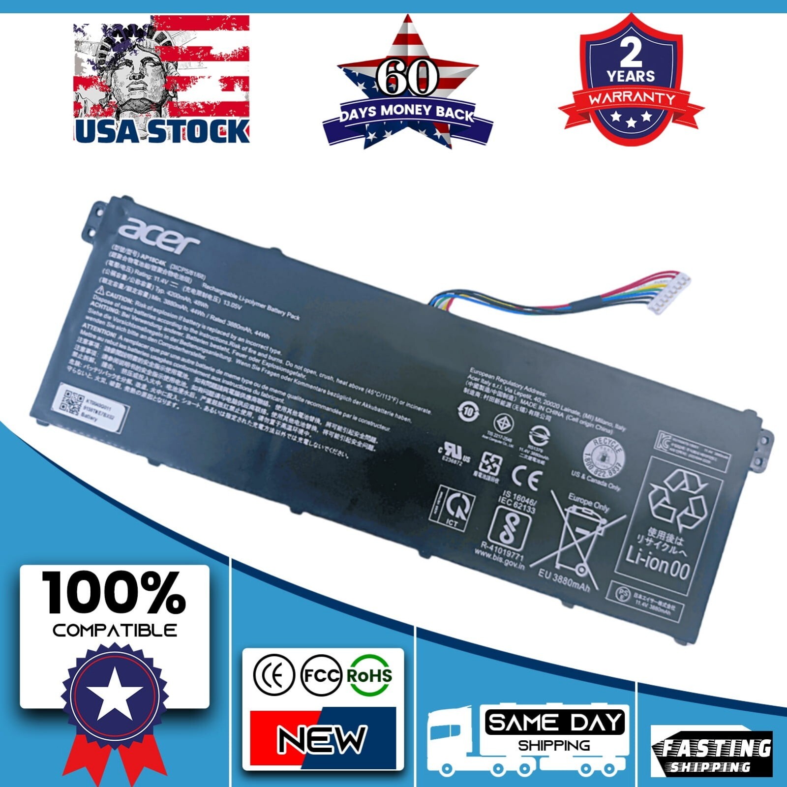 OEM Genuine AP18C4K Battery for Acer Aspire 5 A515-43 A515-44 A515-54G SP314-54G