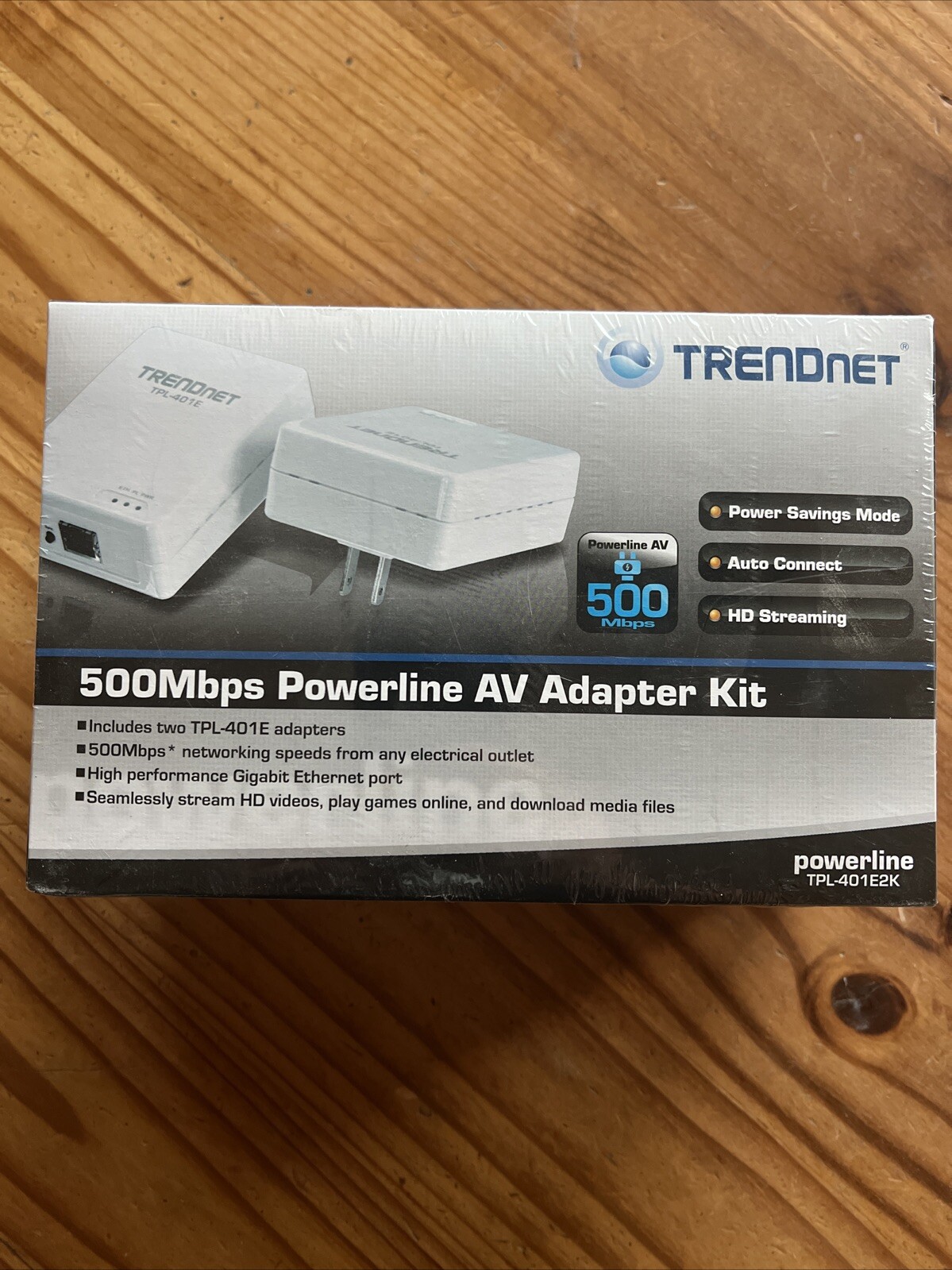 TRENDnet TPL-401E2K 500Mbps Powerline Ethernet AV Adapter Kit HD Streaming New
