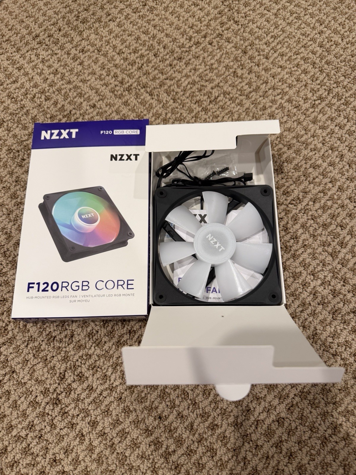 NZXT F120 RGB Core 120mm Case Fan Black 3-Pin CL-2203 Non PWM (VG)