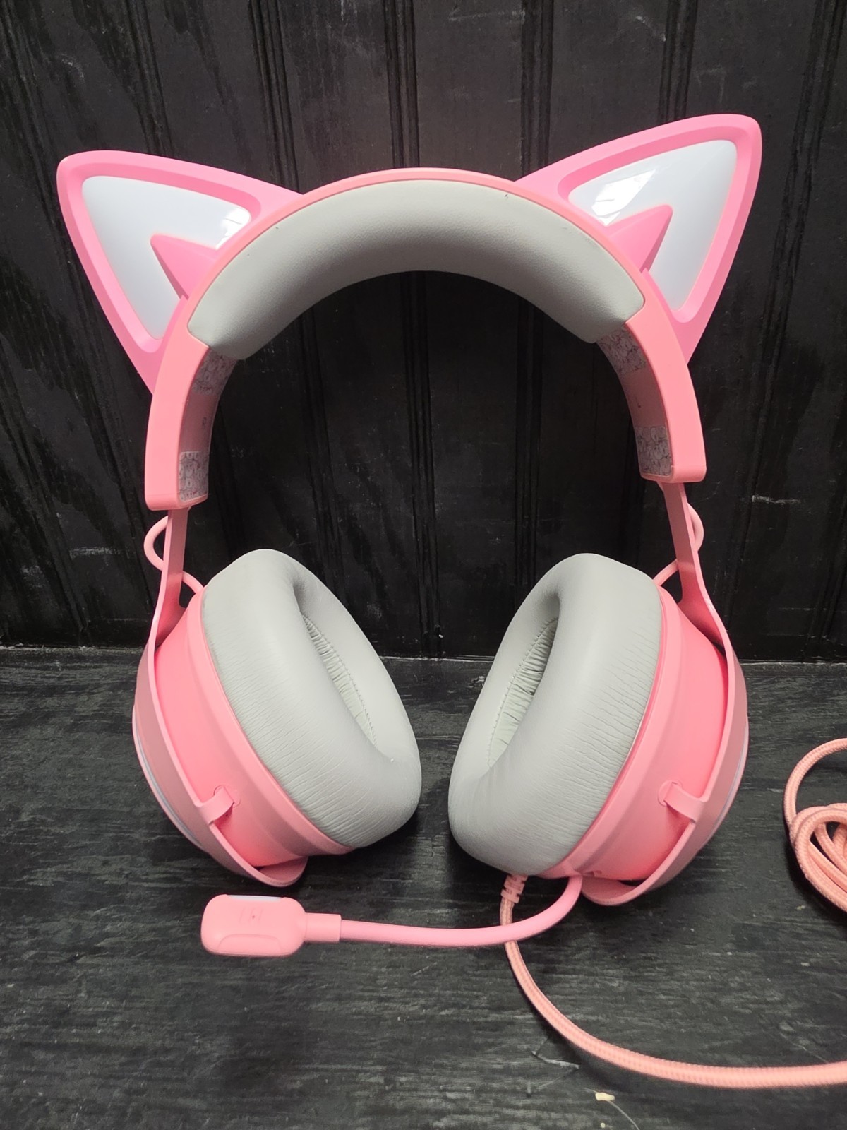 Somic Pink Cat Gaming Headphones W/mic USB Work Great