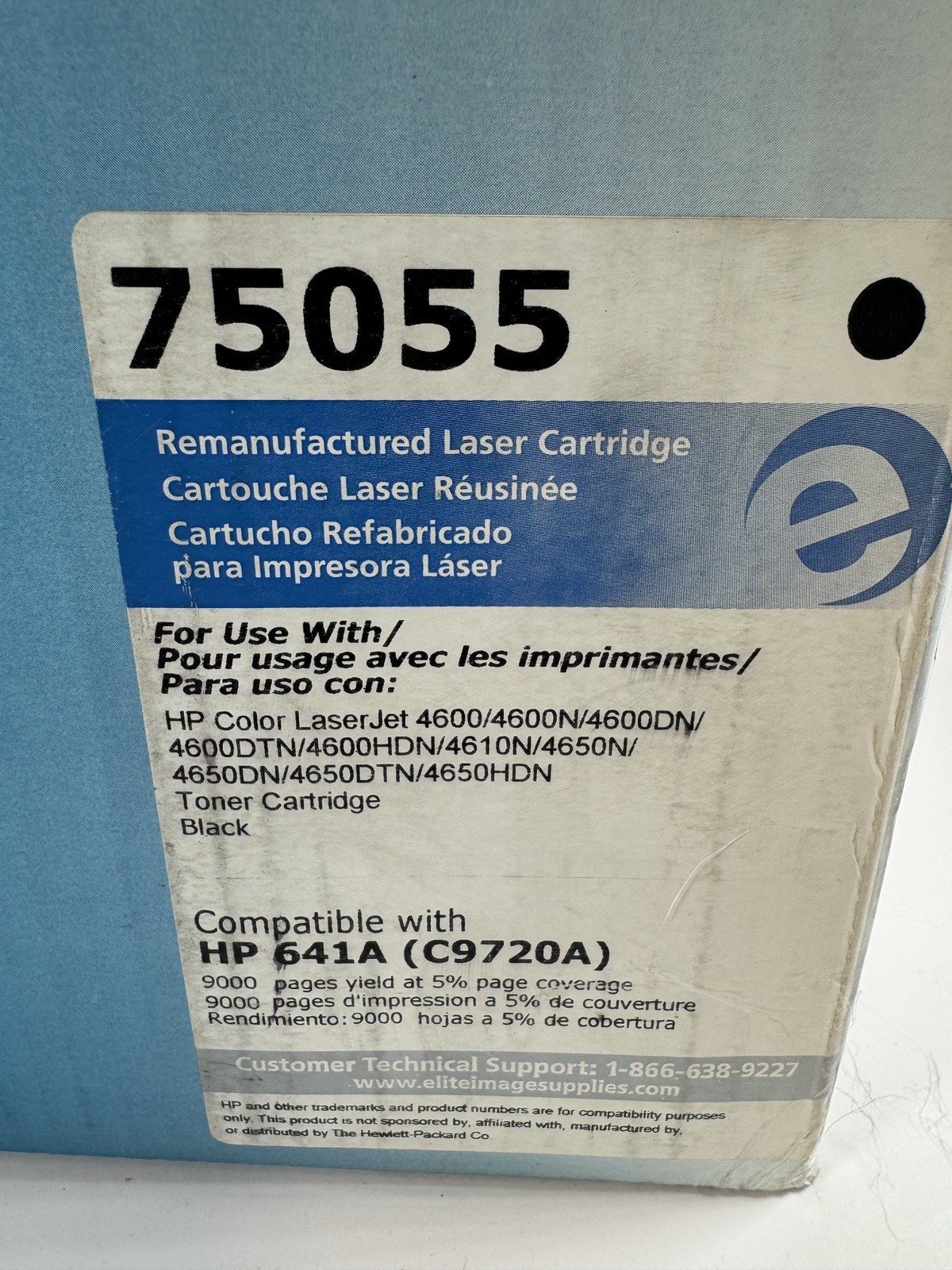 Unused ELITE IMAGE PREMIUM LASER TONER CARTRIDGE 75055 HP 641A