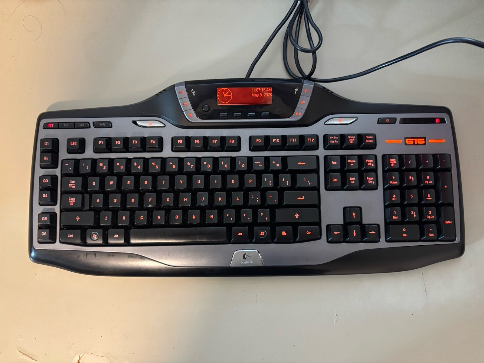 Logitech G15 Gaming Keyboard Y-UW92 Wired USB Illuminated Screen - Tested