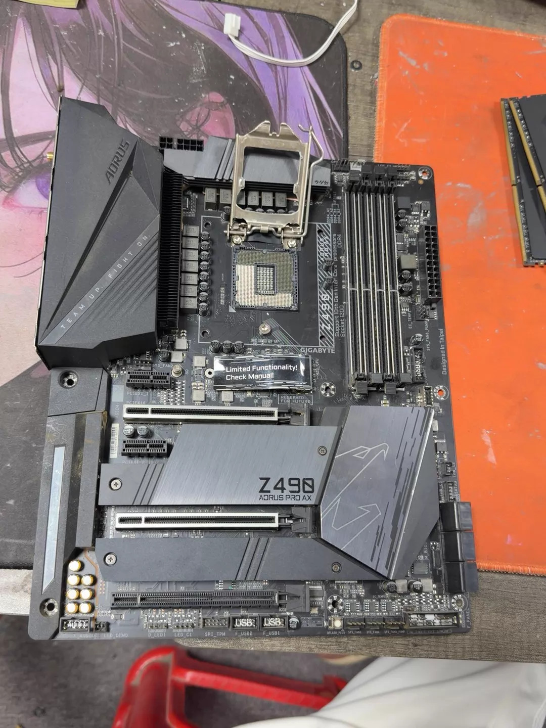 GIGABYTE Z490 AORUS PRO AX WiFi motherboard LGA1200 DDR4 128G HDMI ATX Tested ok