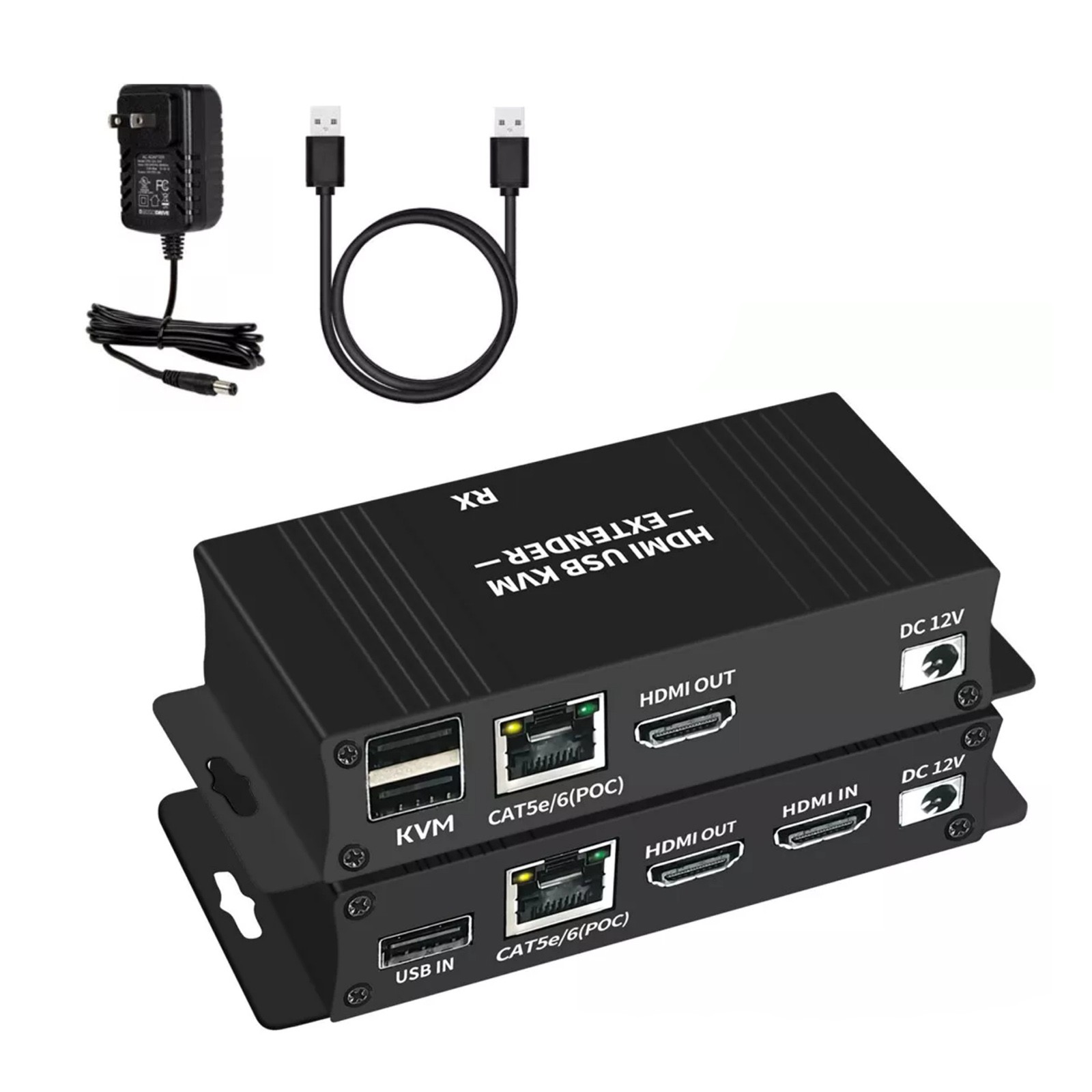 60M HDMI KVM Extender Over Ethernet Cat5e/6 HDMI USB RJ45 Extender Keyboard Mous