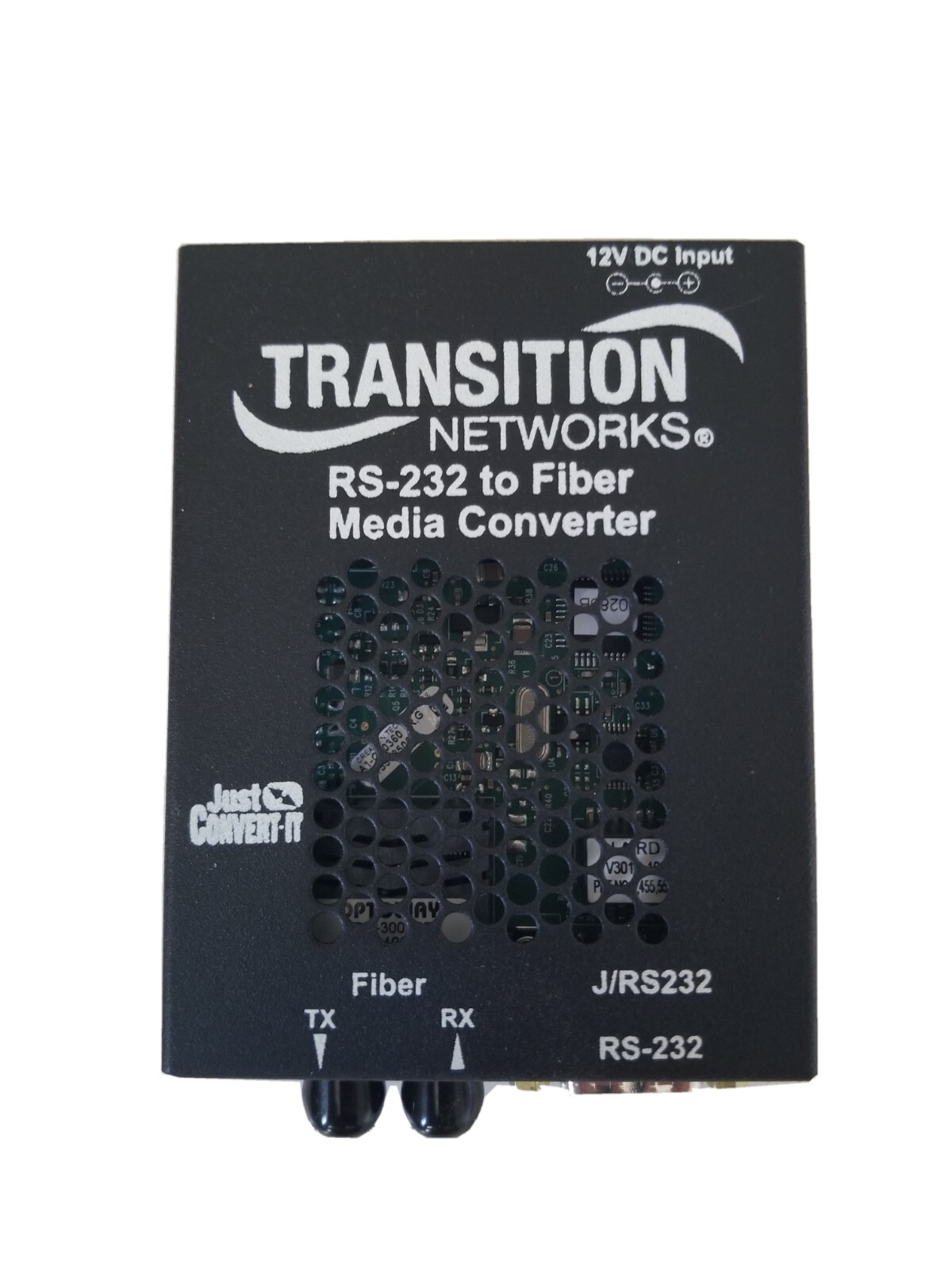 TRANSITION NETWORKS J/RS232-TF-01, RS-232 TO FIBER MEDIA CONVERTER