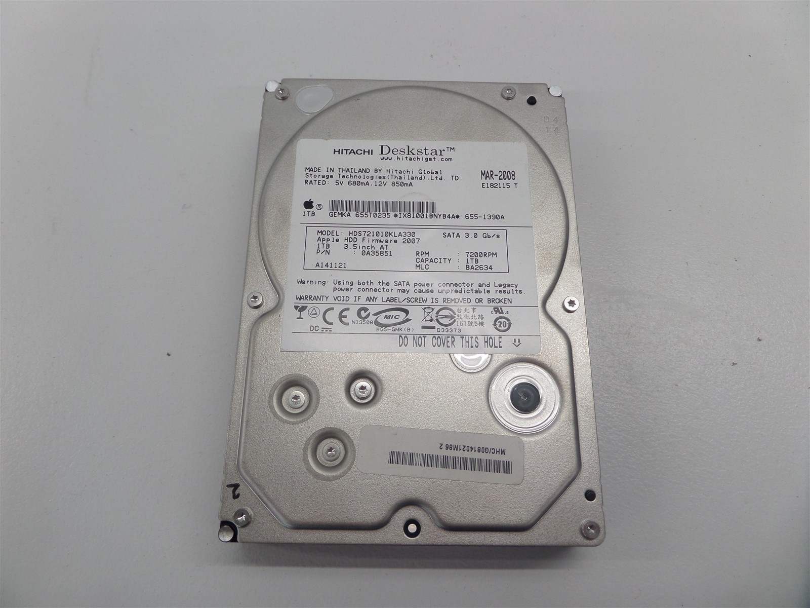 Hitachi Deskstar HDS721010KLA330 1TB 3.5" SATA Hard Drive 0A35851