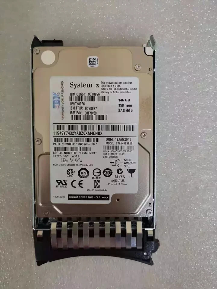 IBM 90Y8926 90Y8927 90Y8930 146G 15K 6GPS SAS 2.5 3650M4 Server Hard Drive