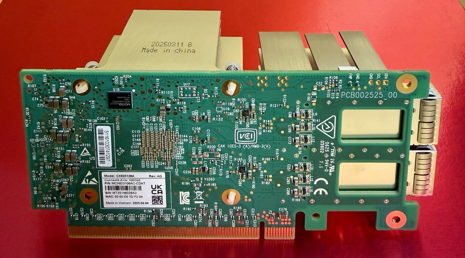 Mellanox MCX623106AC-CDAT ConnectX-6 Dx EN Adapter Card 100GbE Crypto Enabled