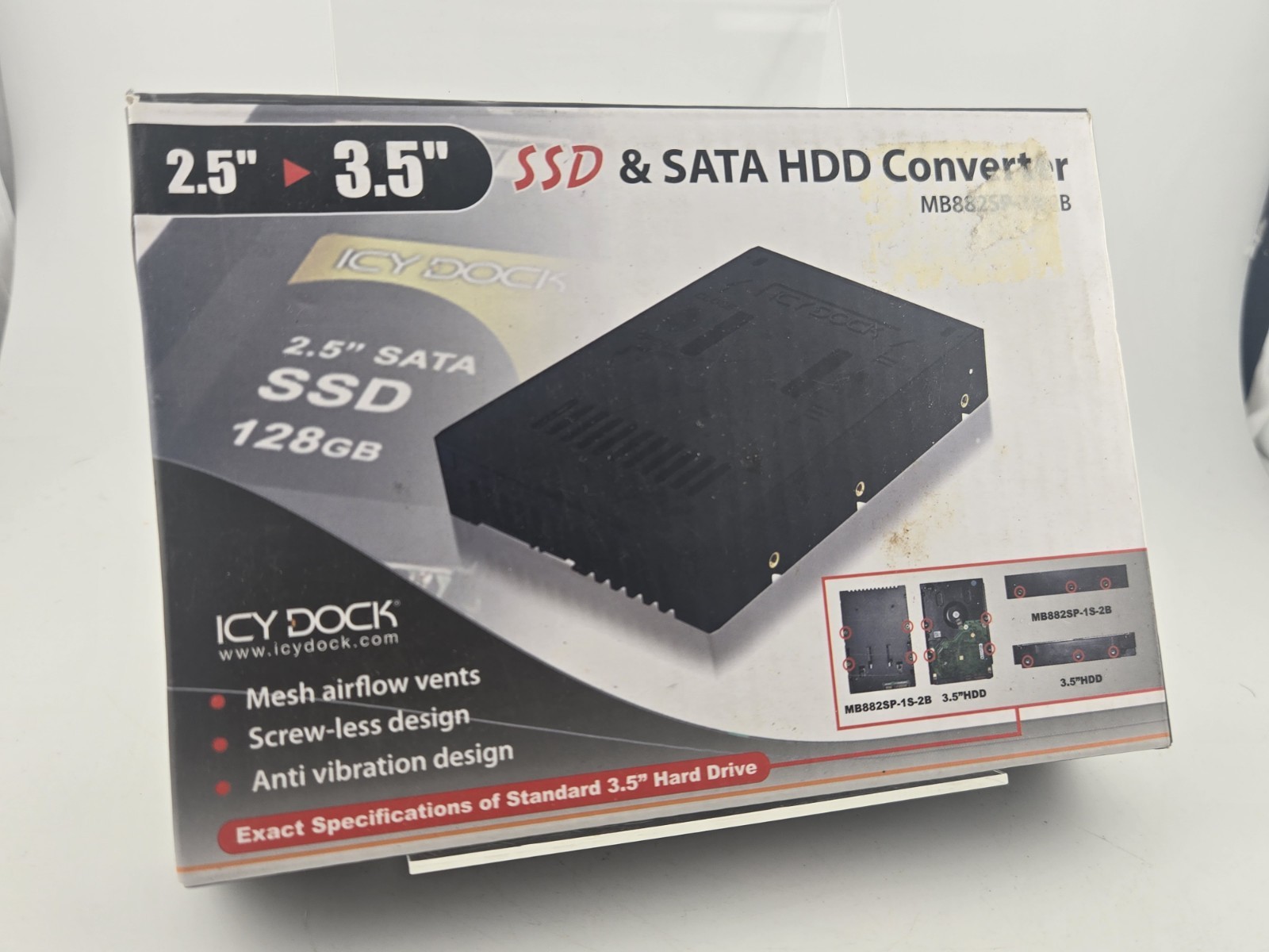 Icy Dock EZConvert 2.5" To 3.5" SATA SSD/Hard Drive Converter; Black J101