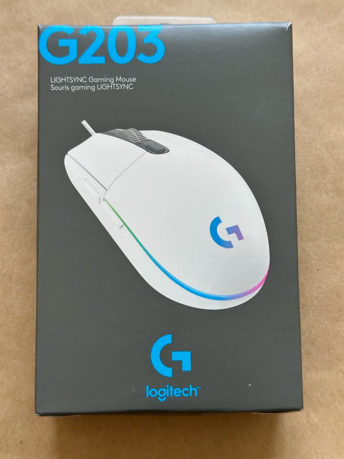 NEW LOGITECH G203 LIGHTSYNC GAMING MOUSE 910-005791 COLOR: WHITE FAST 