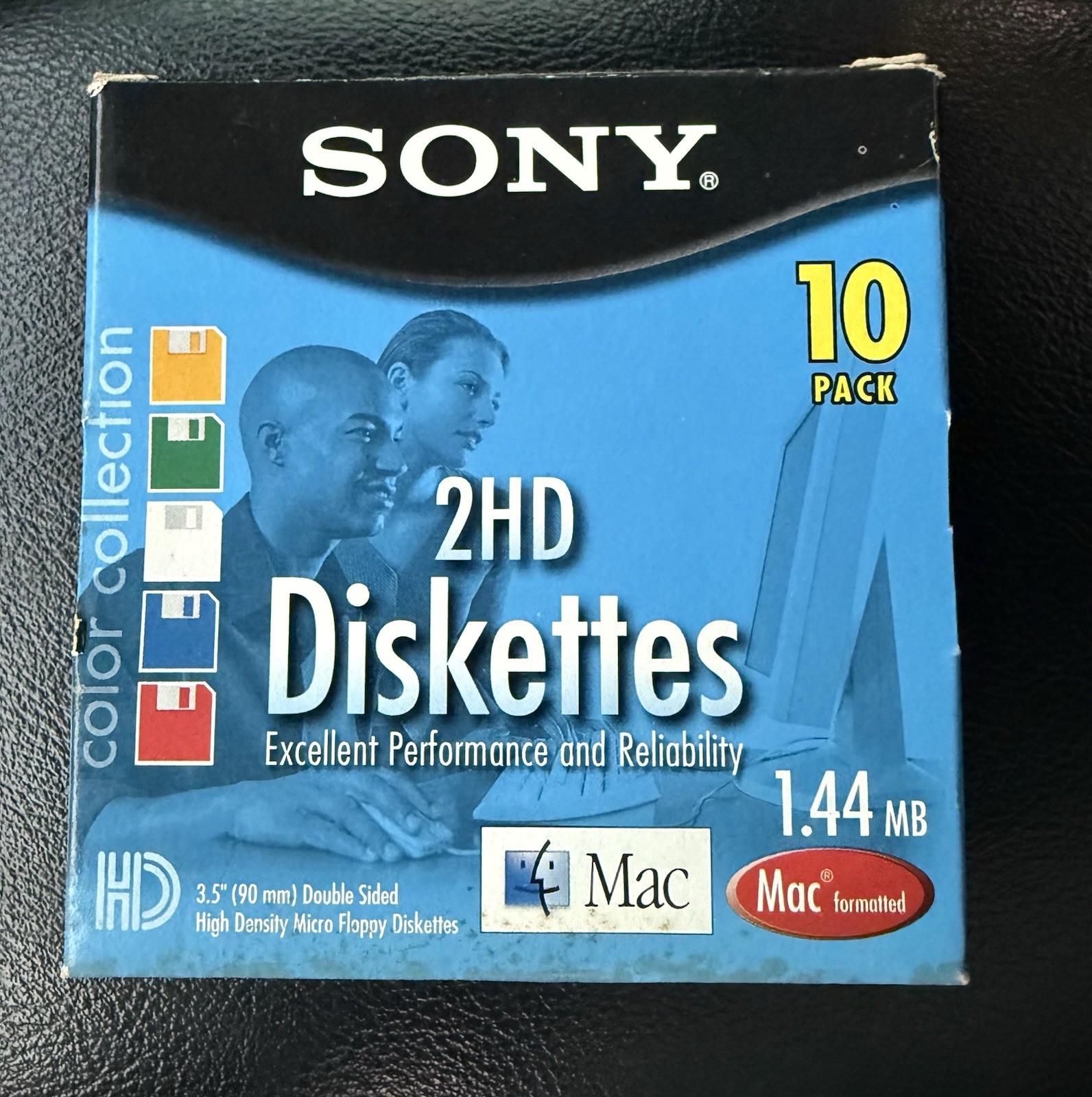 Sony 2HD 3.5” Floppy Diskettes 10 Pack Mac Formatted 1.44MB Color - Open Box