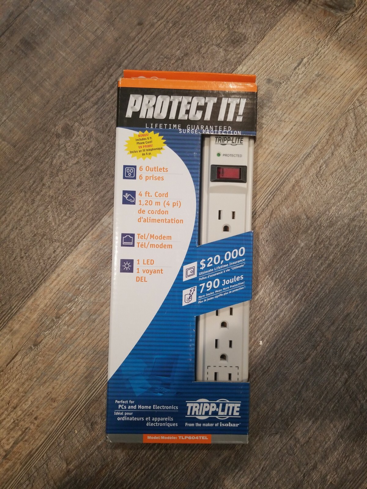 Tripp Lite Tlp-604tel 6 Outlet Surge Suppressor (tlp604tel)