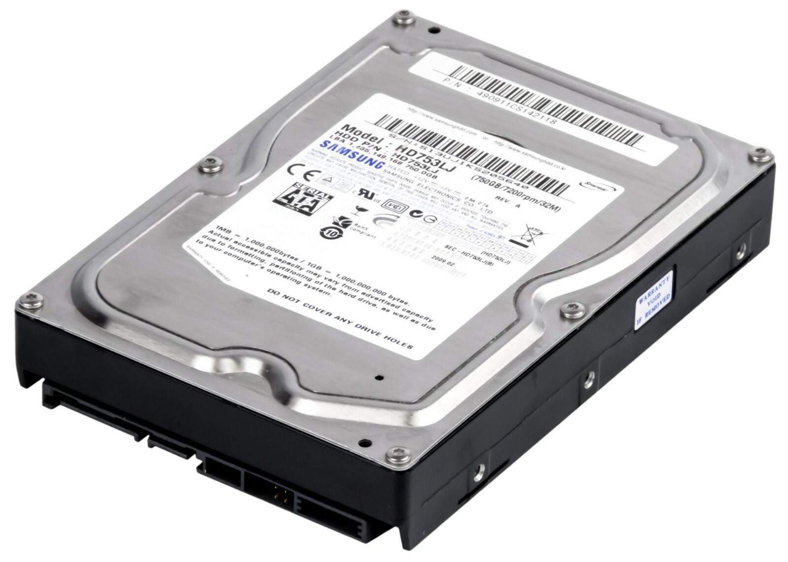 HARD DRIVE SAMSUNG 750GB SpinPoint F1 HD753LJ 32MB 7200RPM SATA II 3.5''