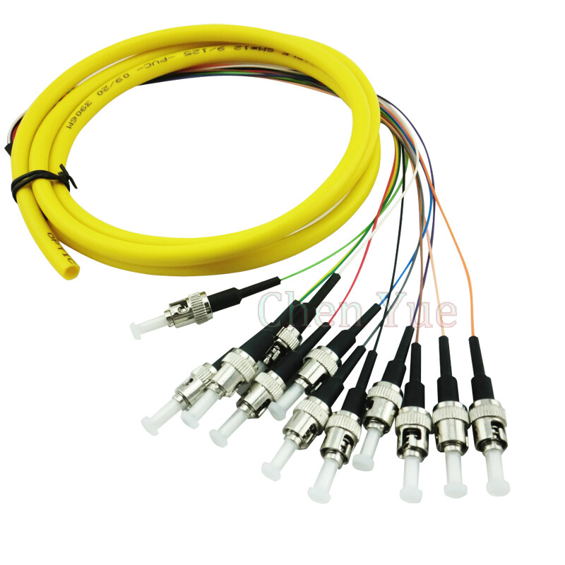 12 Cords 1.5 Meter ST UPC SM Single Mode 9/125 Bundles Optical Fiber Pigtail