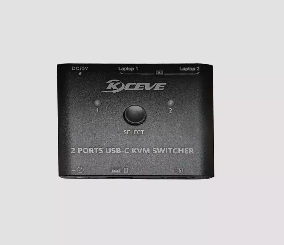 KCEVE USB-C KVM Switcher 2 Ports Model KC-C201H USB-C to HDMI KVM Switch
