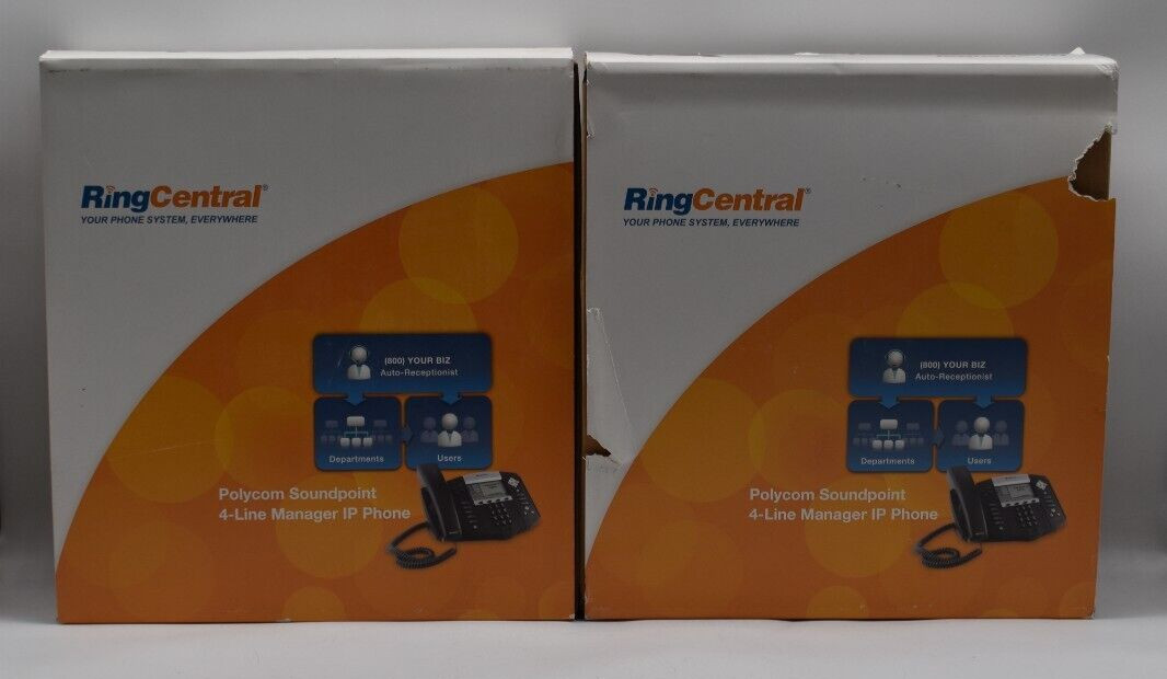 Lot of 2 POLYCOM SOUNDPOINT IP 550 2201-12550-001 SIP 4 Line Business Telephone