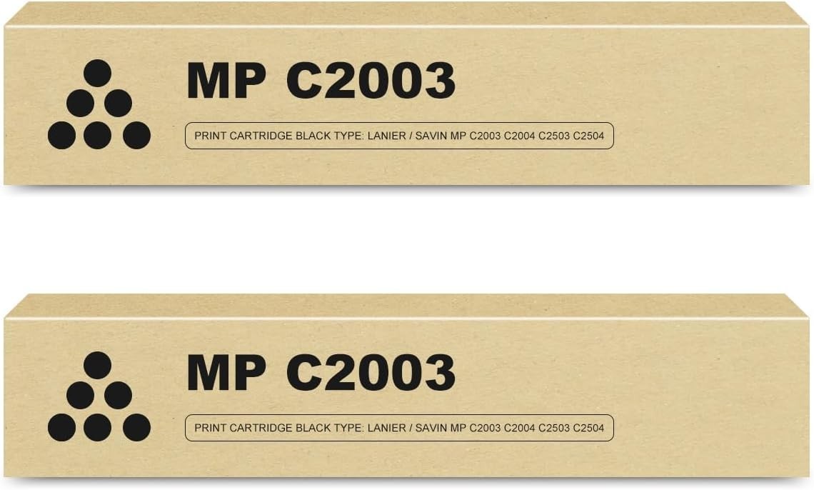 Compatible w/ Ricoh 841918 Black Toner 2 Pack MP C2003 C2503 C2004 C2504