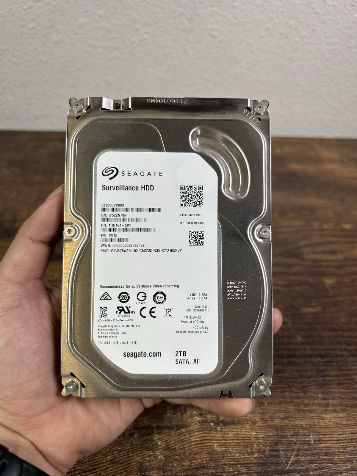 Seagate ST2000VX003 2TB Surveillance 3.5 HDD Hard Drive | 5900 RPM